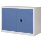 ARMOIRE MONOBLOC TANKER H. 100 X L. 120 CM GRIS PORTES BLEU