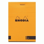 BLOC AGRAFÉ RHODIA LE R N°11 7,2X10,5 CM 70 FEUILLETS LIGNÉ 90G - ORANGE - LOT DE 20