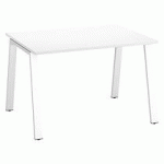 BUREAU DROIT INDIVIDUEL BLANC 120 X 80 CM, PIÉTEMENT MÉTAL BLANC - ARCH