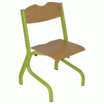 CHAISE TIM AST - T2 - PIÈTEMENT ACIER - HÊTRE NATUREL/VERT GRANNY - RODET