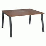 TABLE DE RÉUNION NOYER L 140 X P 126 CM - PIÉTEMENT MÉTAL ANTHRACITE - ARCH