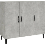 VIDAXL - BUFFET GRIS BÉTON 90X34X80 CM BOIS D'INGÉNIERIE