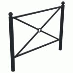 BARRIÈRE CROISY 1.50 M TÊTE BOULE MÉTAL GRIS 7016 - BUTON DESIGN