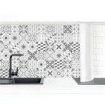 CRÉDENCE ADHÉSIVE - GEOMETRIC TILES MIX GRAY DIMENSION HXL: 100CM X 100CM MATÉRIEL: PREMIUM