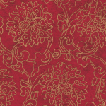 BRICOFLOR - PAPIER PEINT FLEURI INTISSÉ | PAPIER PEINT JAPONAIS ROUGE & DORÉ | TAPISSERIE MOTIF FLEUR DORÉE & ROUGE POUR COULOIR & SALON - 10,05 X