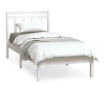 CADRE DE LIT BLANC BOIS MASSIF 90X190 CM SIMPLE - VIDAXL