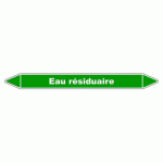 LOT DE 3 - MARQUEUR TUYAUTERIE - EAU RÉSIDUAIRE - VINYLE LAMINÉ - NFX 08-105 150 X 12 MM