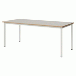 TABLE MALIBU 180X80 T5 4P STRA ALAISÉ BLC SE W911/BLC 9016