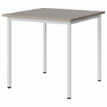 TABLE MALIBU 80X80CM T6 4P STRA ABS GRIS U727/BLC 9016