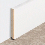 5 PLINTHES MURALES ARRONDIES MDF À COLLER - LONGUEUR 2200 MM - BLANC - LARGEUR 80 MM DINAC