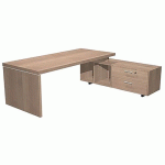 BUREAU CONSOLE ET PIED PANNEAU ROYAL - 225 CM - NOYER - ARTARREDI