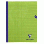 CAHIER BROCHURE COUSUE MIMESYS 24X32CM 192 PAGES GRANDS CARREAUX COUVERTURE POLYPROPYLÈNE - VERT - LOT DE 5