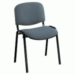 CHAISE DE REUNION & VISITEUR FIRST - TISSU ANTHRACITE - PIEDS NOIRS - LOT DE 4