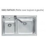 EVIER 1 CUVE 1/2 GALASSIA INOX GAX620 FRANKÉ