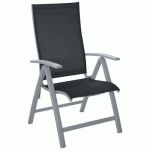 FAUTEUIL ELEGANCE MULTIPOSITIONS TPEP/ALU - GRAPHITE/BLANC - PROLOISIRS