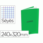 LOT DE 3 - CAHIER CONQUERANT CLASSIQUE AGRAFE 240X320MM 96 PAGES SEYES 90G COUVERTURE CARTE RECYCLEE COLORIS VERT
