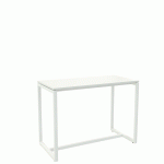 TABLE HAUTE EASYDESK L.114 X H.110 X P.75 CM PIED BLANC PLATEAU BLANC
