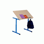 TABLE RÉGLABLE ATLAS POUR HANDICAPÉ PLATEAU FIXE 70 X 50 CM, PIÈTEMENT JAUNE - MANUTAN COLLECTIVITÉS