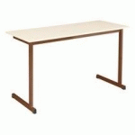 TABLE SCOLAIRE BIPLACE BRUN