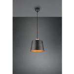 TRIO LIGHTING - SUSPENSION HARRIS BLACK METAL INSIDE GOLD WITH NATURAL WOOD DETAIL LIGHT BULB EXCLUDED 312700132