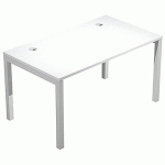 BUREAU PIED MÉTAL TRENDY ÉPAISSEUR 25MM - 140CM - BLANC GRIS - ARTARREDI