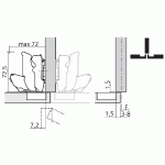 CHARNIÈRE CLIP TOP 155° BLUMOTION SEMI APPLIQUE INSERTA - BLUM - CHA71B769