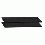 LOT DE 2 TABLETTES NOIRES EN MÉTAL POUR ARMOIRE À RIDEAUX DÉMONTABLES LARGEUR 120 CM