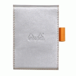 RHODIARAMA PORTE-BLOC AVEC PORTE-CRAYON + BLOC N°11 PETITS CARREAUX 5X5 - ARGENT - LOT DE 3
