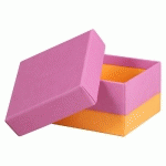 RHODIARAMA SET 5 BOÎTES GIGOGNES SIMILI CUIR ITALIEN 44X34X16 CM - LILAS