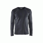 T-SHIRT DE TRAVAIL CÔTELÉ UNI À MANCHES LONGUES 3314 - GRIS FONCÉ - XL BLAKLADER