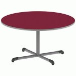 TABLE BANDANA RONDE Ø120 T4 PC STRAT POLY. CERISE GRIS/9006 - MOBIDECOR