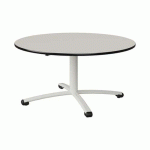 TABLE MALIBU Ø 120 T3 PC STRA BLC SEL W911/NOIR BLC 9016