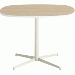 TABLE TAMARIS PL.CHÊNE NAT./BLANC PIET.BLANC/TRANSP. - CLEN