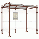 ABRI BUS PROVINCE 2.5 M 2 BARDAGES LAT. INOX ASPECT CORTEN - PROCITY