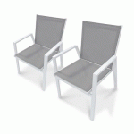 FAUTEUIL DE JARDIN EMPILABLE FLORIDE BLANC EN LOT - DCBGARDEN
