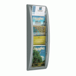 PRÉSENTOIR MURAL QUICK FIT 5 CASES JUSQU'AU A5 - ALUMINIUM