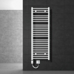 ECD GERMANY RADIATEUR DESIGN SAHARA ELECTRIQUE AVEC ELÉMENT CHAUFFANT 1200W - 500 X 1500 MM - BLANC - CONNEXION LATÉRAL - FORME COURBÉ - KIT MONTAGE