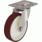 ROULETTE PIVOTANTE INOX DIA 200MM BANDA GE POLYURETHANE