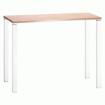 TABLE HAUTE RECTANGLE EDEN L 140 X P 60 X H 105 CM CHÊNE CLAIR PIEDS BLANC