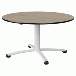 TABLE MALIBU Ø 120 T4 PC STRA ANTIB CHÊNE 1146/NOIR BLC 9016