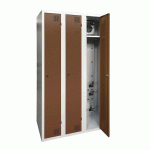 ARMOIRE SÉCHANTE IP 3 COLONNES À CLÉ MARRON - MANUTAN COLLECTIVITÉS