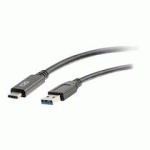 C2G 0.9M (3FT) USB C CABLE - USB A 3.0 (3A) - M/M USB TYPE C CABLE - BLACK - CÂBLE USB DE TYPE-C - USB-C POUR USB TYPE A - 90 CM