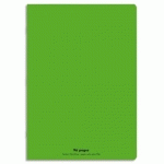 CAHIER PIQÛRE 24X32CM 96 PAGES 90G GRANDS CARREAUX SÉYÈS. COUVERTURE POLYPROPYLÈNE VERT - LOT DE 9