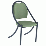 CHAISE 280 ALU ASS/DOS GINKGO MENTHE - 4P NOIR SABLÉ - MOBIDECOR