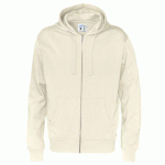 COTTOVER SWEATSHIRT À CAPUCHE FULL ZIP HOMME - CERTIFIÉ GOTS ECRU - TAILLE XXXL
