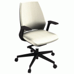 FAUTEUIL OXYGEN DOSSIER MOYEN SYNCHRONE M1 BEIGE PIED NOIR