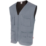 GILET SANS MANCHE REPORTER GRIS MULTIPOCHE GRIS XXL - GRIS