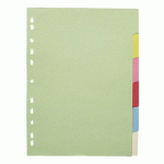 INTERCALAIRE A4 BUDGET CARTE COLORÉE 6 ONGLETS NEUTRES MULTICOLORES - 1 JEU
