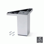 KIT DE 4 PIEDS POUR MEUBLES ALUMIX1 EMUCA HAUTEUR 80 MM FINITION GRIS MÉTALLISÉ EMUCA
