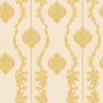 PAPIER PEINT INTISSÉ FLORAL DORÉ | PAPIER PEINT BEIGE ET JAUNE BAROQUE À MOTIF POUR COULOIR | TAPISSERIE ÉLÉGANTE POUR CHAMBRE - 10,05 X 0,53 M